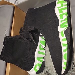 39 Balenciaga Lace Up Speed Sock Sneakers Black size 39